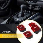 Set of 2 Red Non-Slip Manual Brake Pedal Pads for Car Accessories