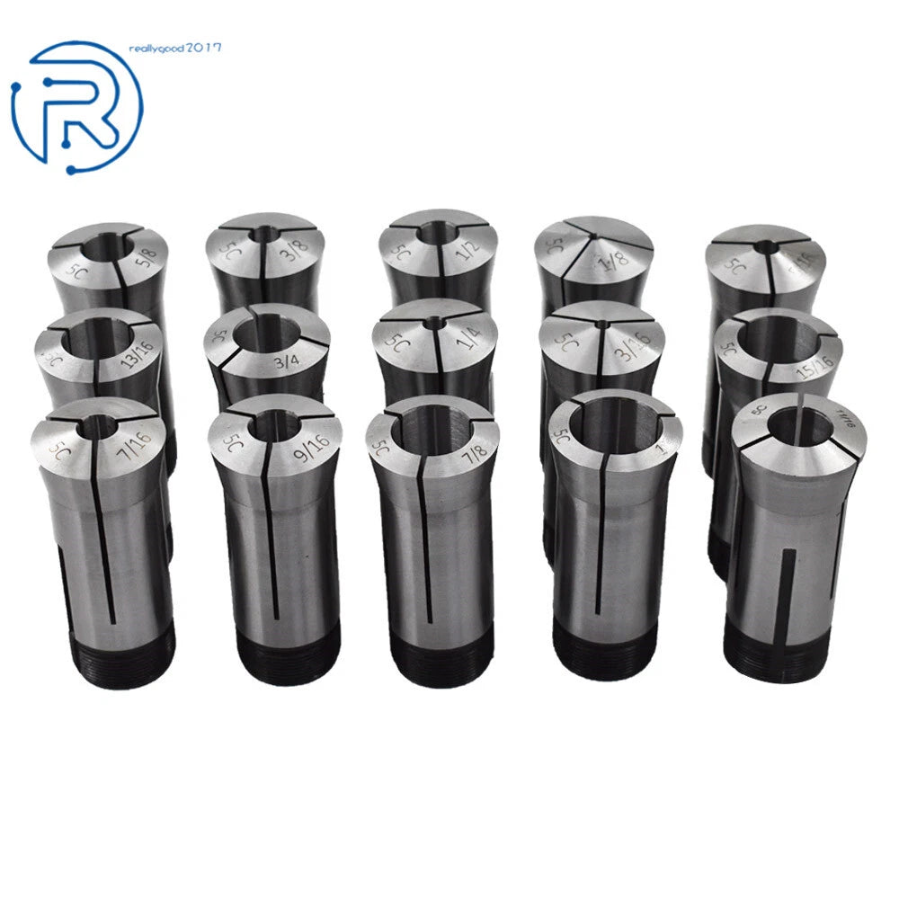 Set of 15 High Precision 5C Round Collets for Various Applications