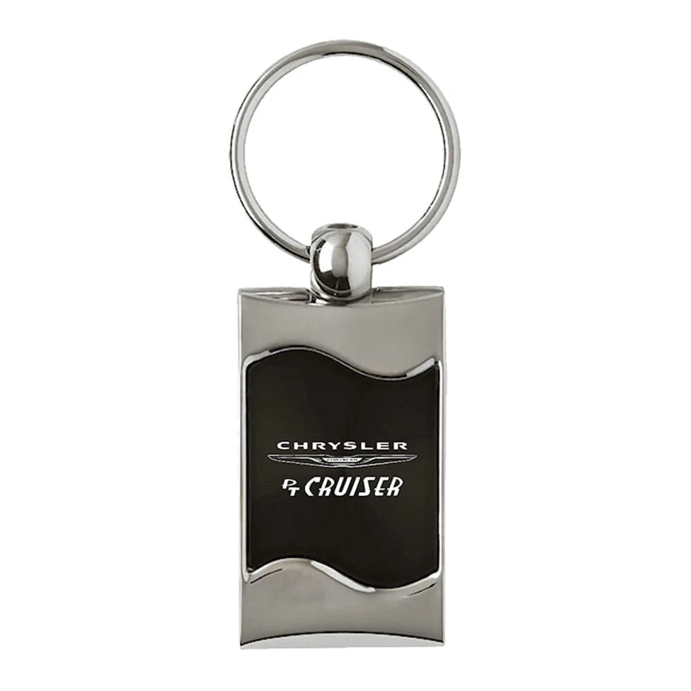 Black Rectangular Wave Keychain - Officially Licensed for Chrysler PT Cruiser