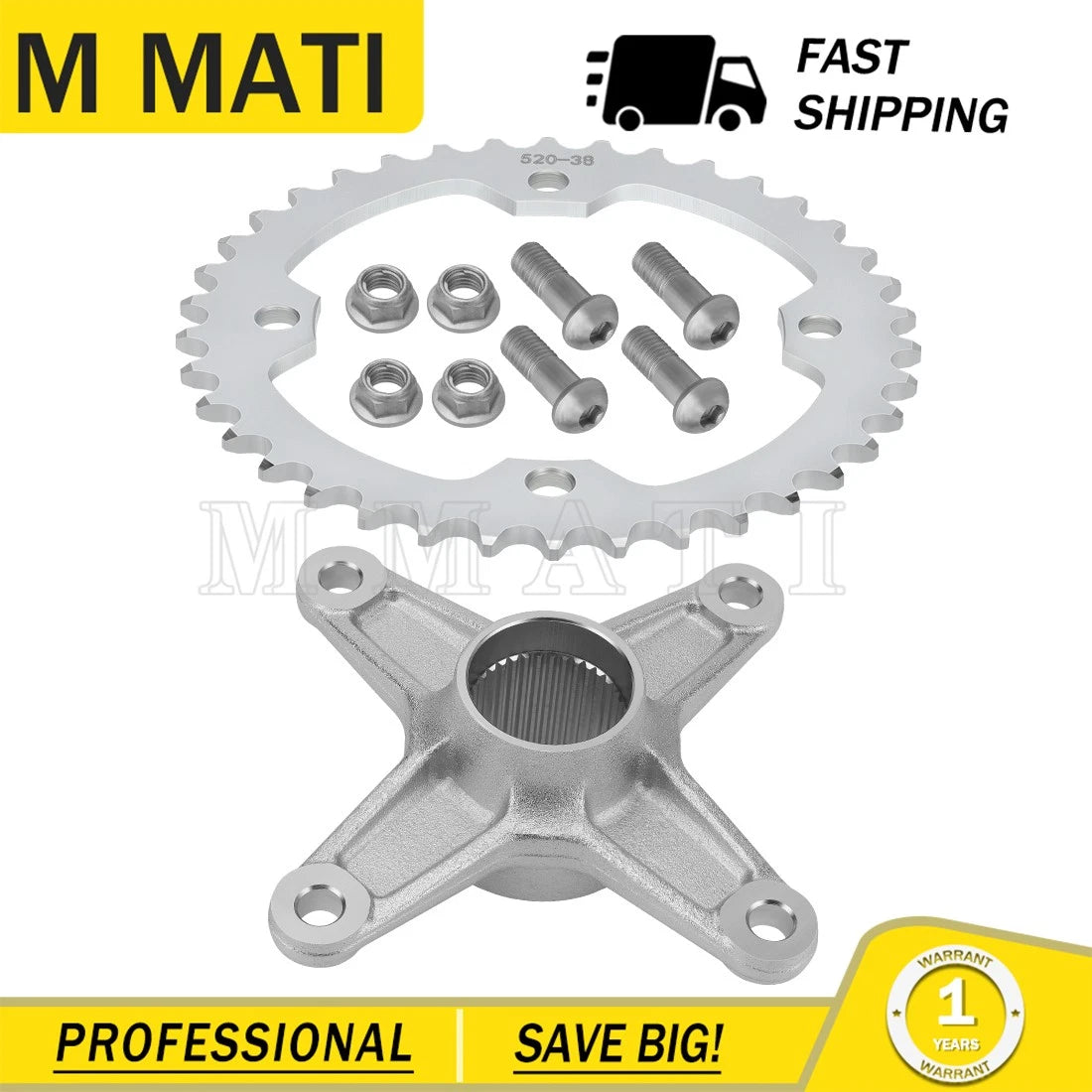 Rear Sprocket with Hub 38T for Yamaha Raptor 250 350 (2008–2013) 5YT-25386-00-00