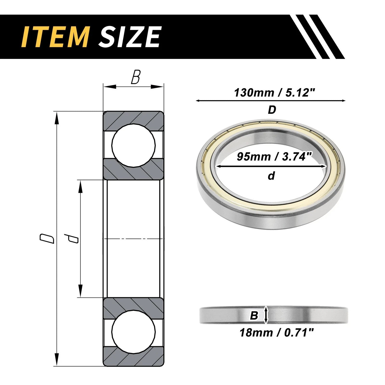 Deep Groove Ball Bearing P5 for Scooter Skateboard Wheel (6919ZZ)