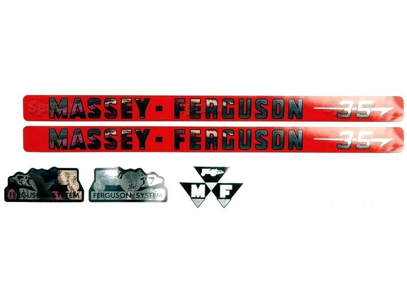 Bonnet Decal Set for Massey Ferguson 35 Tractors (1956–1975)