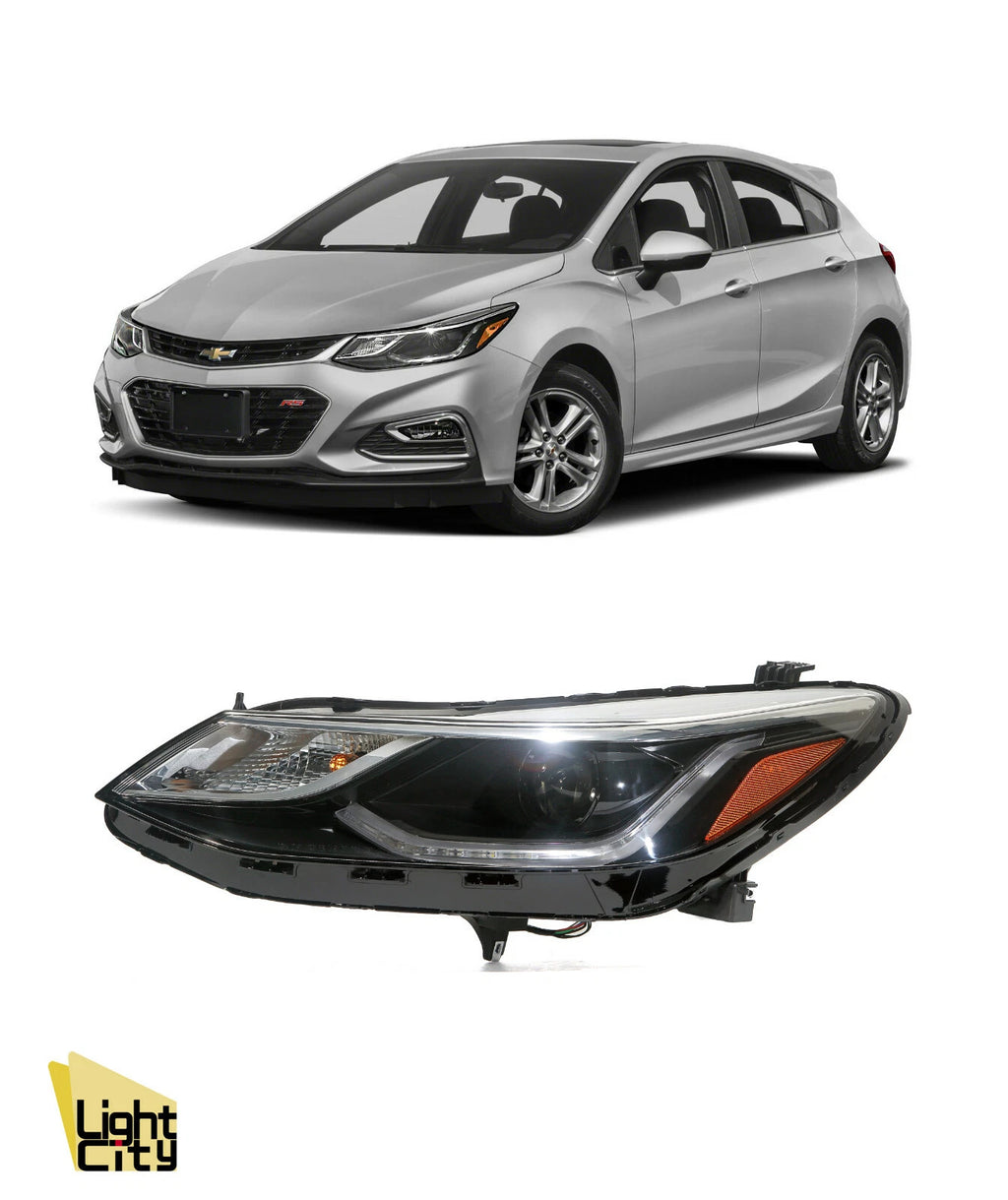 Driver Halogen Headlight for Chevrolet Cruze (2016–2019) w/ LED DRL & Bulb LH