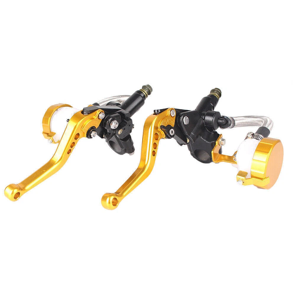 7/8" 22mm Universal Fluid Reservoir Brake Master Cylinder Clutch Levers Green Red