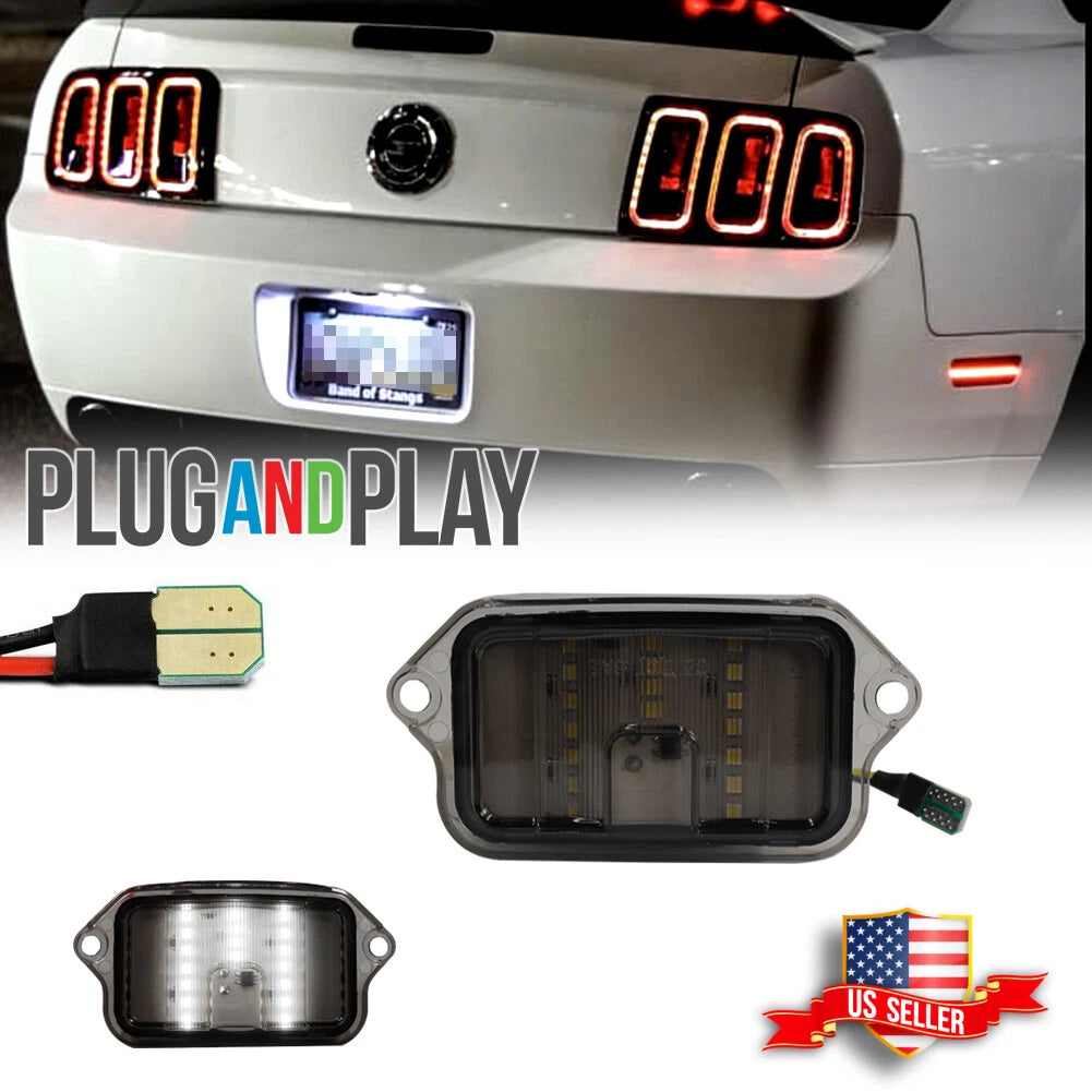 Set of 2 LED License Plate Light Housing for Ford Mustang (2005–2009)