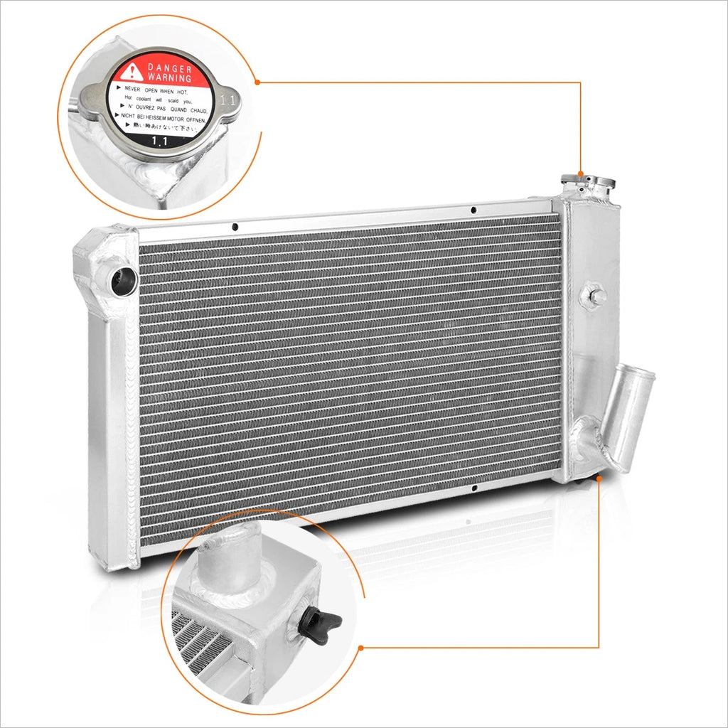 3-Row Aluminum Cooling Radiator for Chevy Vega/Pontiac Astre (1971–1977)
