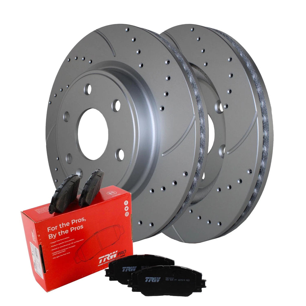Front Brake Kit 325mm Drilled Rotors TRW Ceramic Pad for Enclave Acadia Outlook (2007–2017)