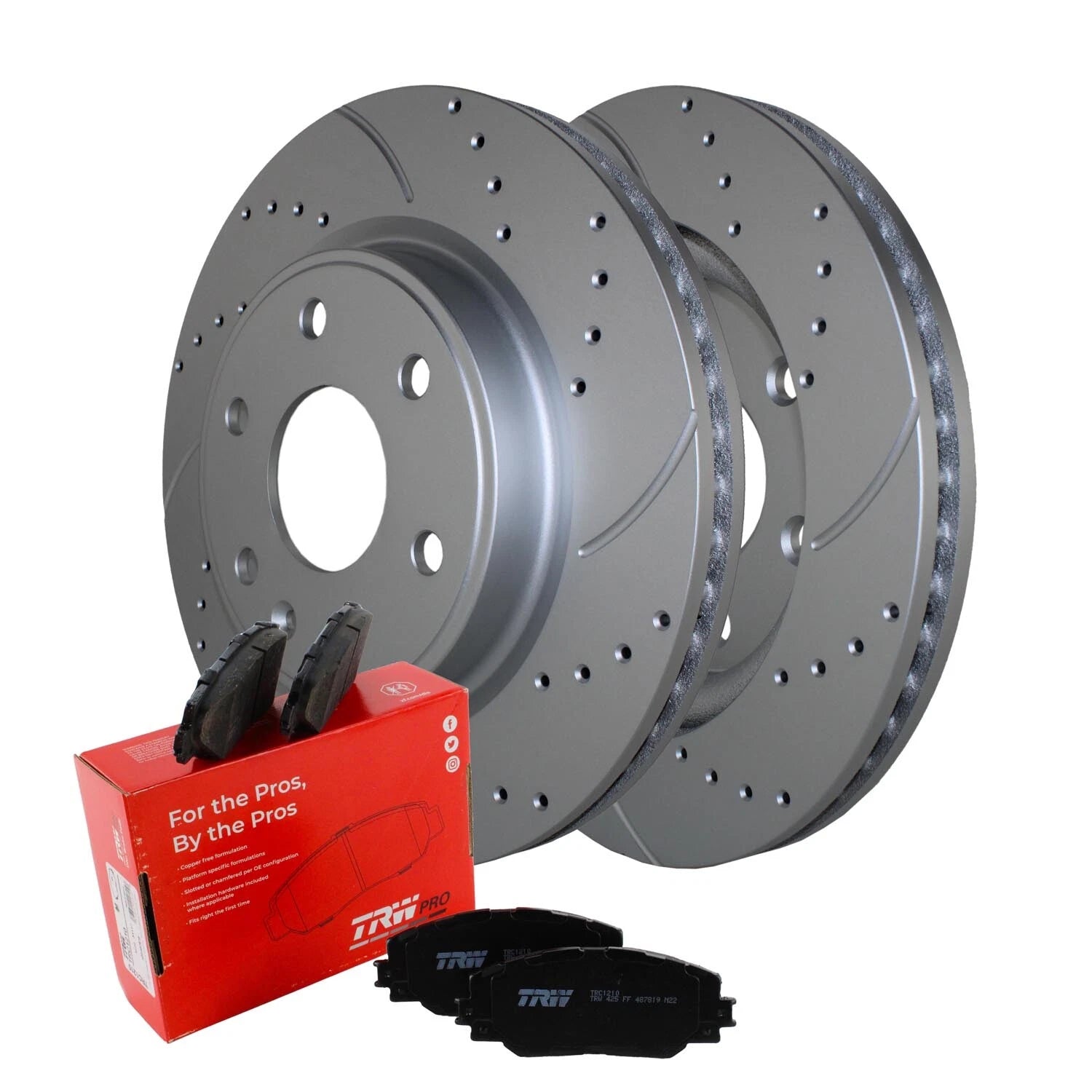 Front Brake Kit 325mm Drilled Rotors TRW Ceramic Pad for Enclave Acadia Outlook (2007–2017)