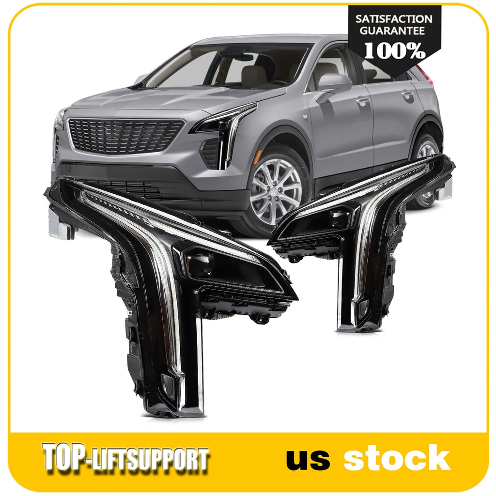 Pair Full LED Headlights with Cornering Lamps for Cadillac XT4 (2019–2023)