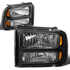 Headlight/Lamp for Ford Super Duty (2005–2007) Black Housing Amber Corner