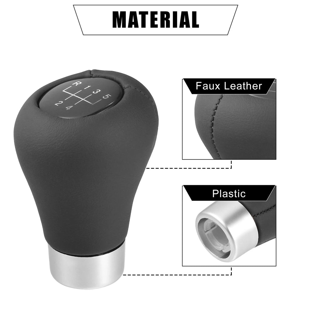 5 Speed Gear Shift Knob for BMW 1 3 5 6 Series (2000–2023) Black Silver Tone