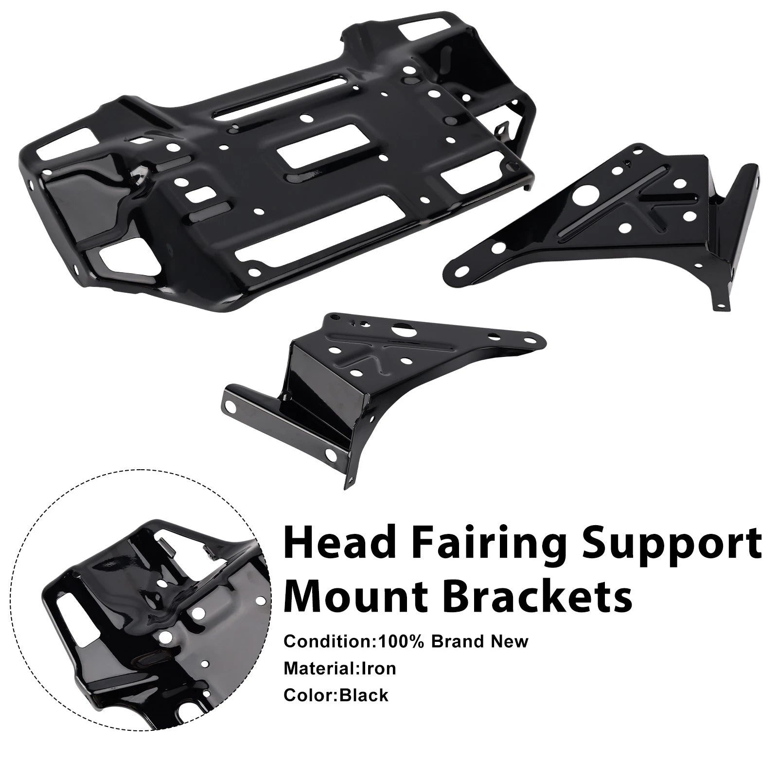 Set of 2 Head Brackets for Touring Street Glide (2014–2023) 57000169 57000170 57000186