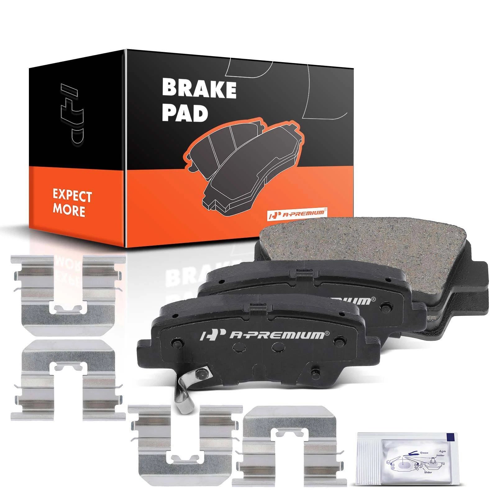 Set of 4 Rear Ceramic Brake Pads for Hyundai Elantra (2011–2016)