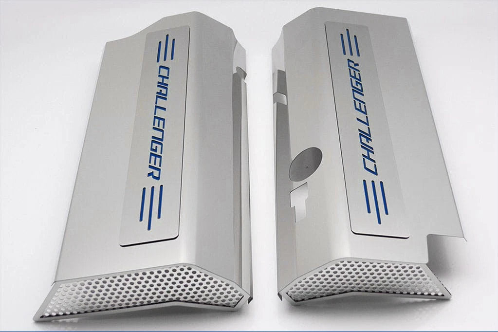 Fuel Rail Covers w/Dark Blue Vinyl "Challenger" Inlay for 08-11 SRT8 w/AM Intake