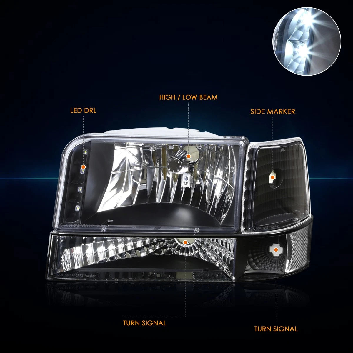 Driver Left Side Headlight for Mercedes Benz Sprinter 1500-4500 (2019–2024)