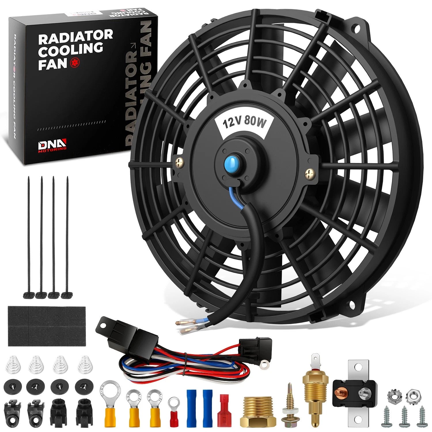7" Electric Radiator Fan Relay Kit for Universal Applications (1000 CFM)