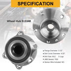 2X Front Wheel Hub Bearing for Dodge Dart (2013–2016) & Chrysler 200 (2015–2017) 513348