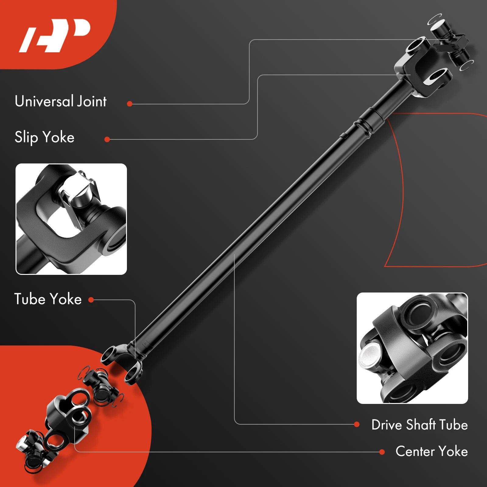Rear Driveshaft Prop Shaft Assembly for Ford Bronco (1966-1977)