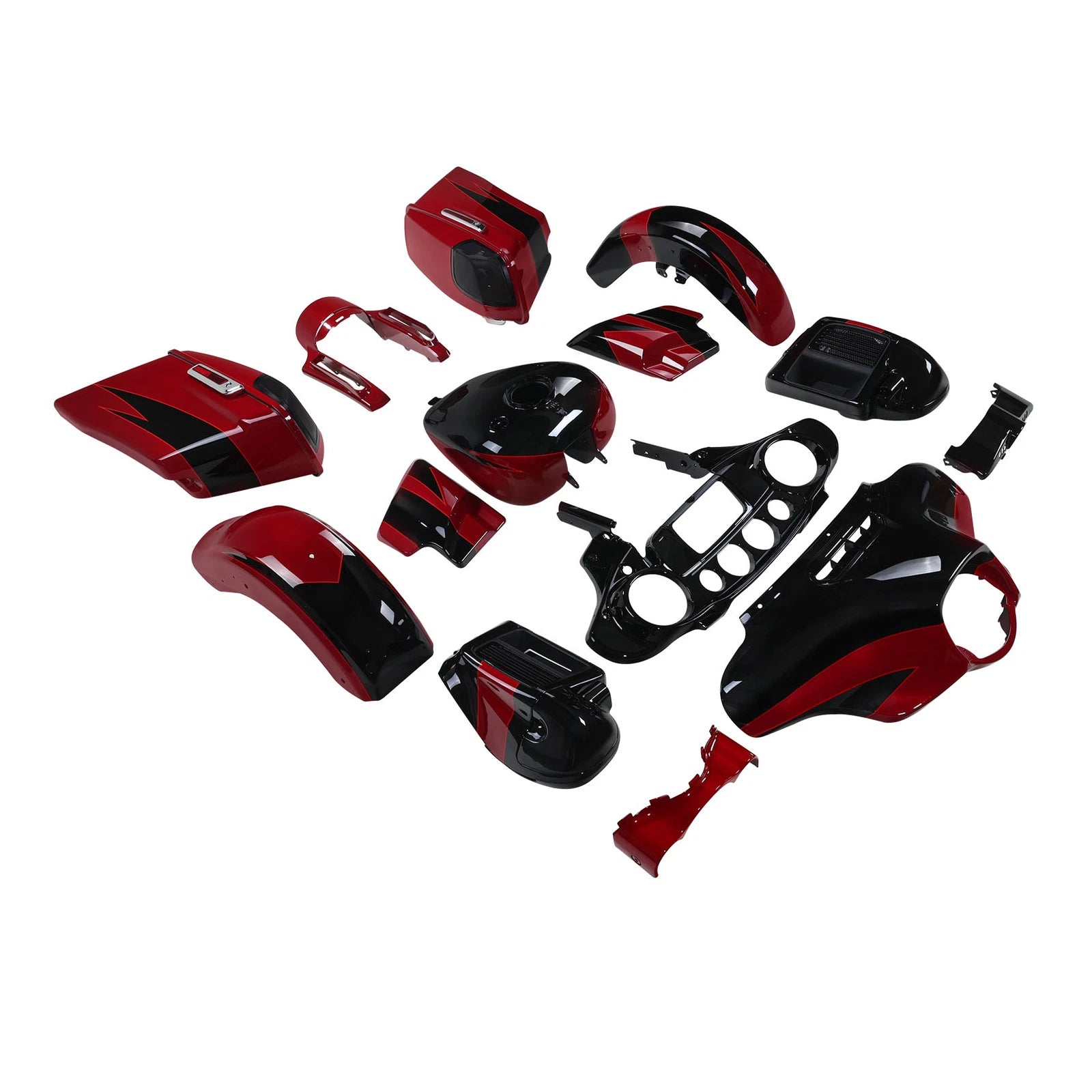 Fairing Body Kit for Harley CVO Street Glide (2014–2024) Starfire Black Atomic Red