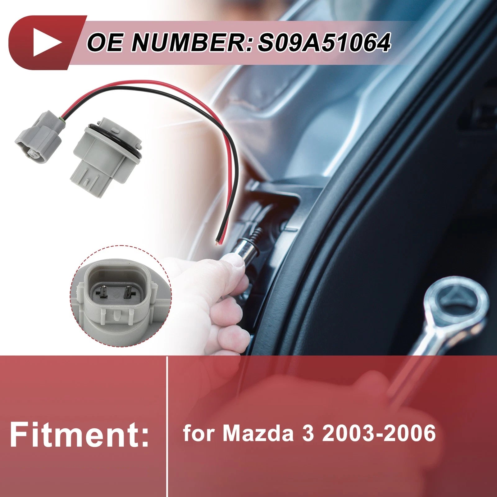 Set of 1 Turn Signal Light Socket Wiring for Mazda 3 (2003–2006) No.S09A51064