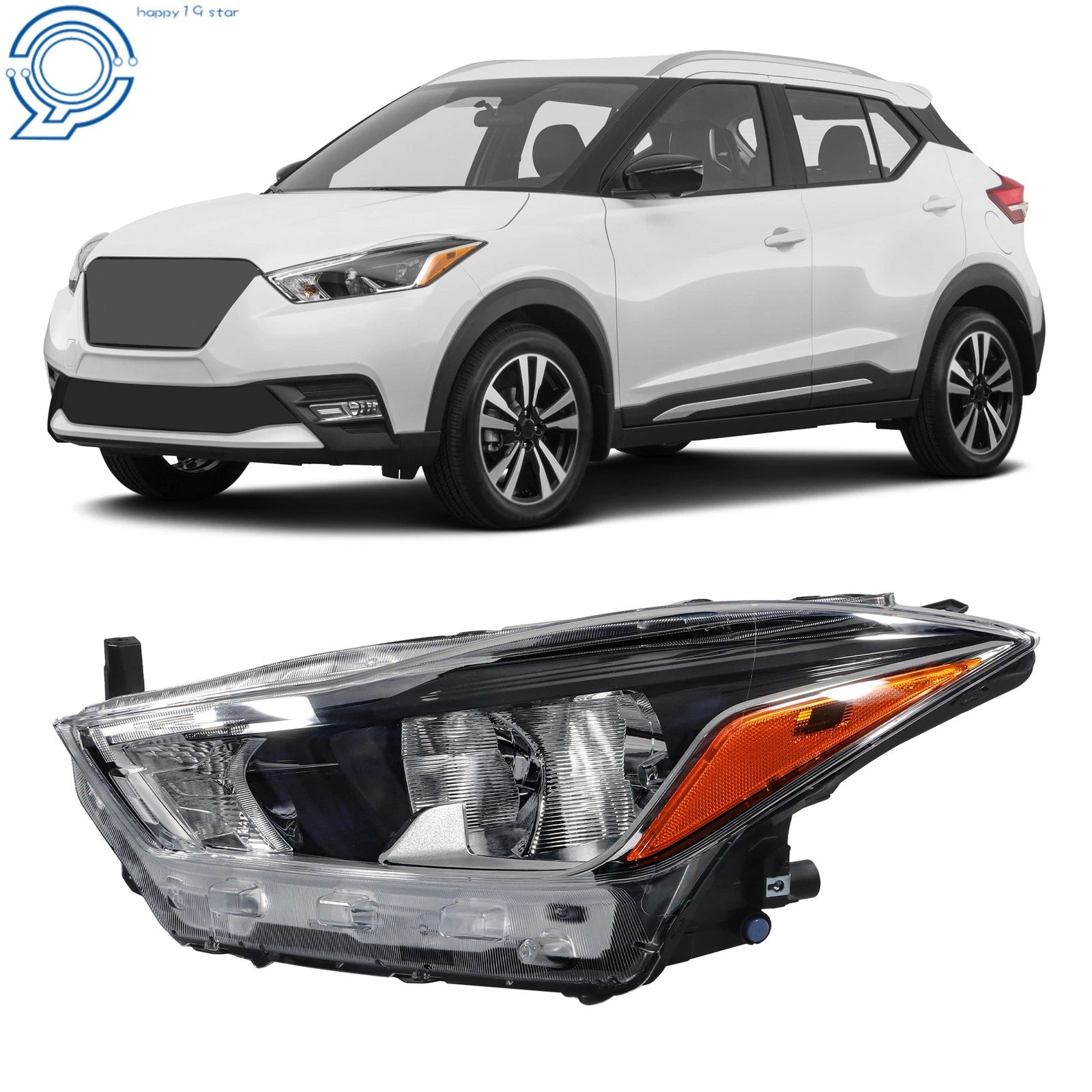 Left Halogen Headlight for Nissan Kicks S SV (2018-2020)