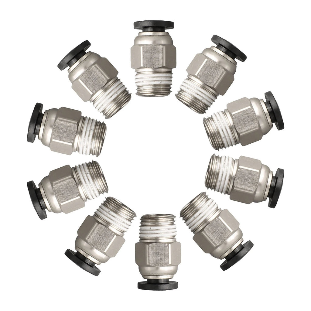 10X Straight Pneumatic Connector Stainless Steel Fitting for Tube