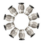 10X Straight Pneumatic Connector Stainless Steel Fitting for Tube