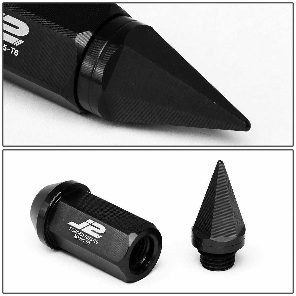 20Pcs J2 7075 Forged Aluminum M12x1.5 Spiky Cap Lug Nuts for