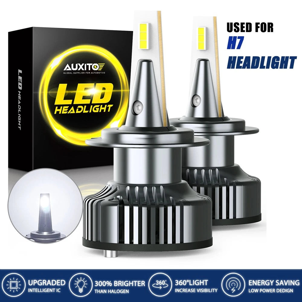 AUXITO H7 LED Kit Combo Bulbs for 6500K 8000LM