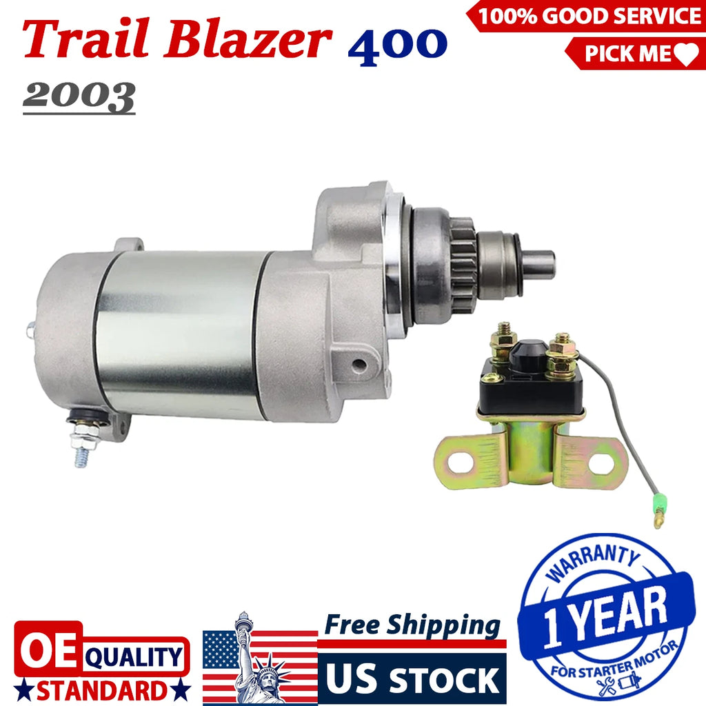 Starter Motor for Polaris Trail Blazer 400 (2003) W/Bendix & Relay