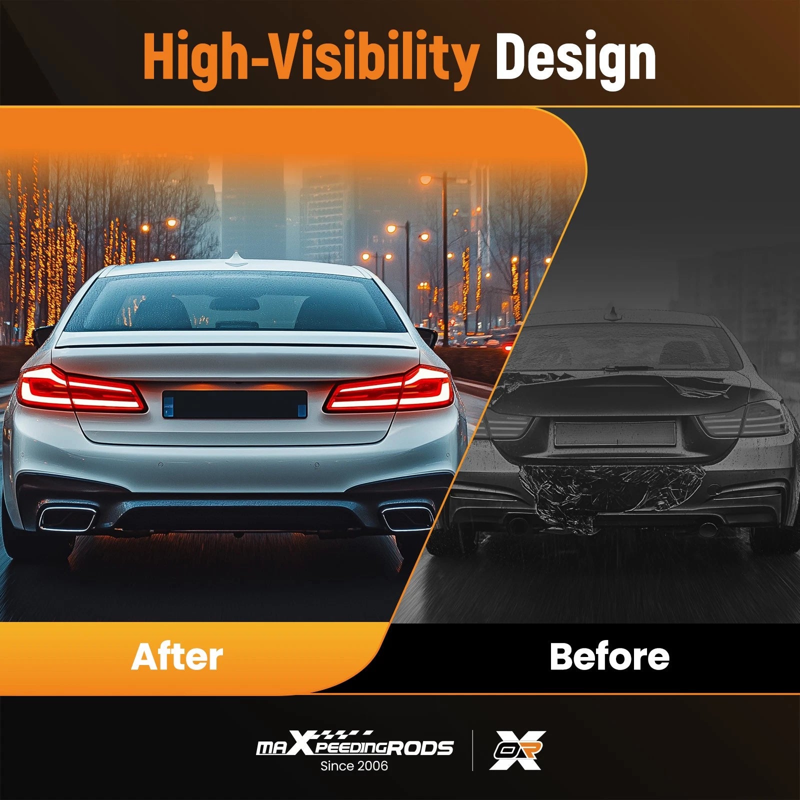 Gloss Black Rear Bumper Lip for BMW 5 Series F10 F11 (2010–2016)