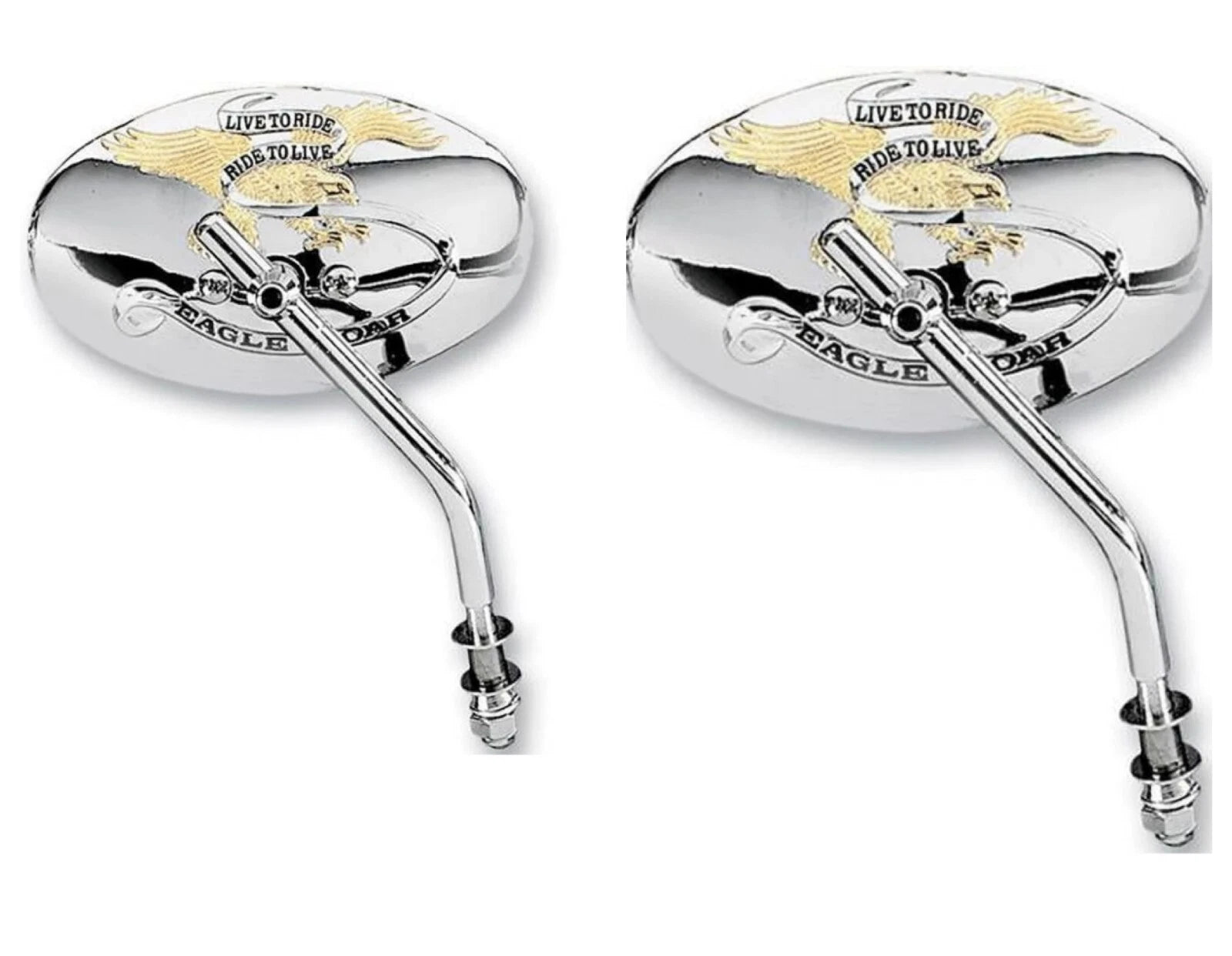 Mirror Set for Harley Davidson Live To Ride (Oval 6", PAIR)