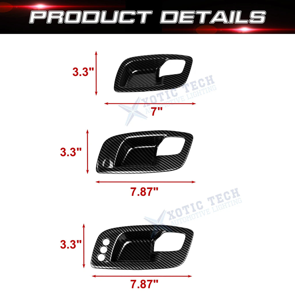 Carbon Fiber Pattern Inner Door Handle Bowl Cover for Dodge Charger (2011-2023)