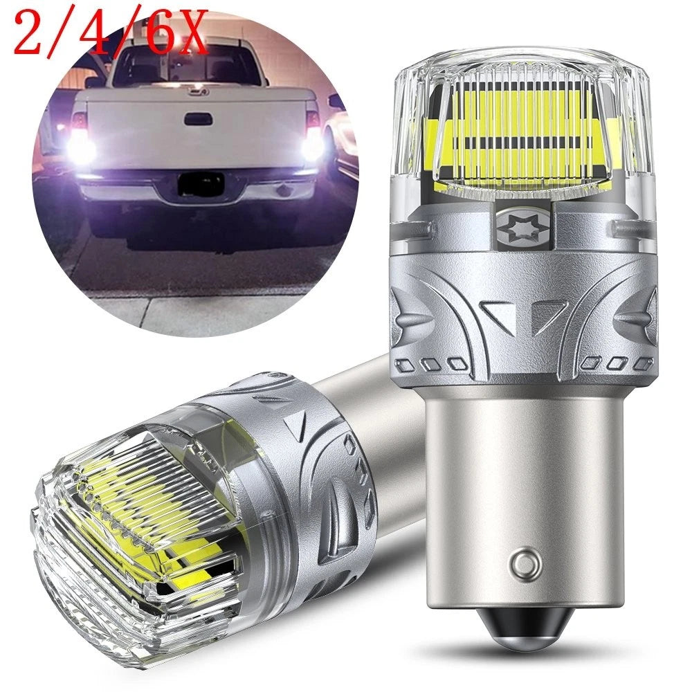 2X 1156 7506 Canbus LED Backup Reverse Light Bulbs for Vehicles (6000K)