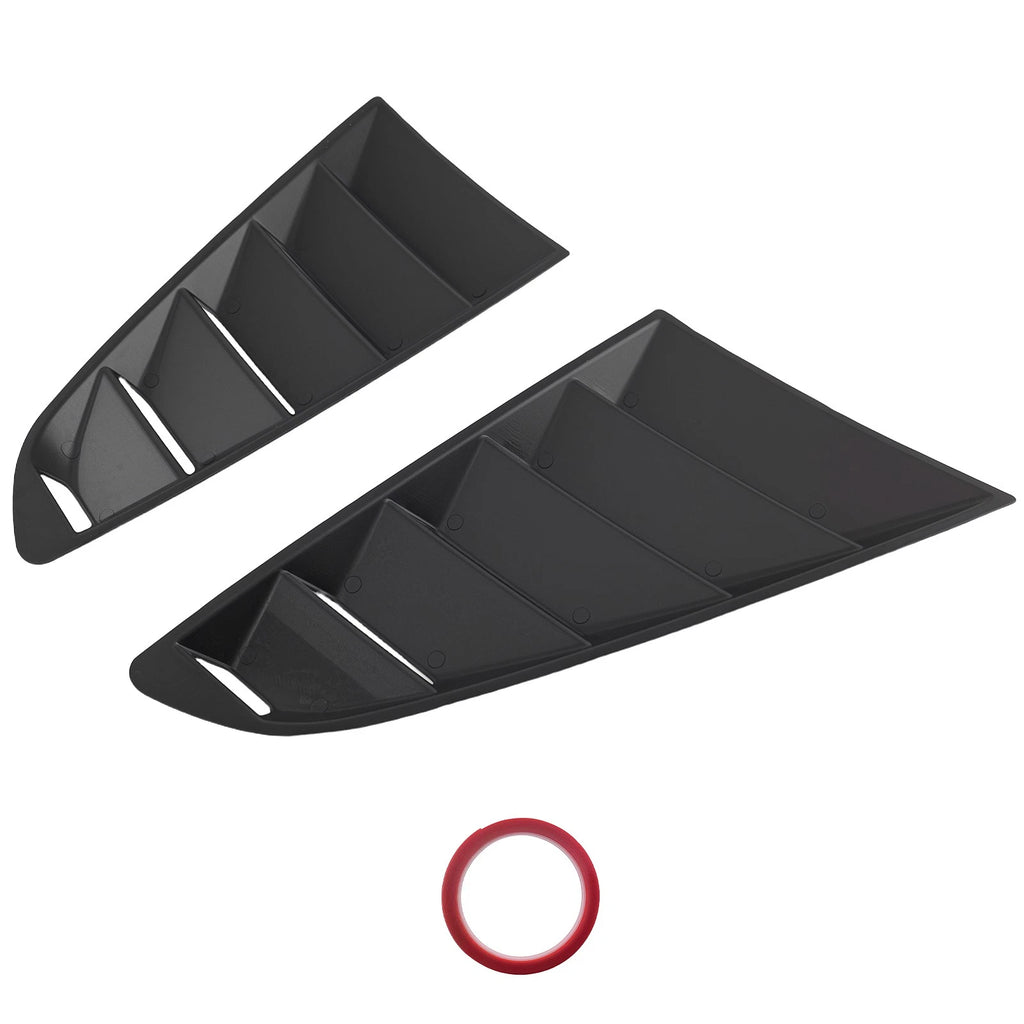 ABS Black Side Window Louvers for Ford Mustang 2-DR Coupe (2015–2020)