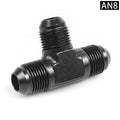 3-Way Tee Hose Fitting Adapter AN6/8/10 Female to 2x AN Male Black