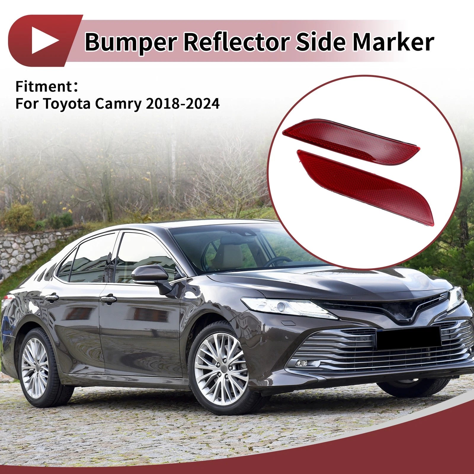 1 Pair Rear Bumper Reflectors for Toyota Camry (No. 8191006080)