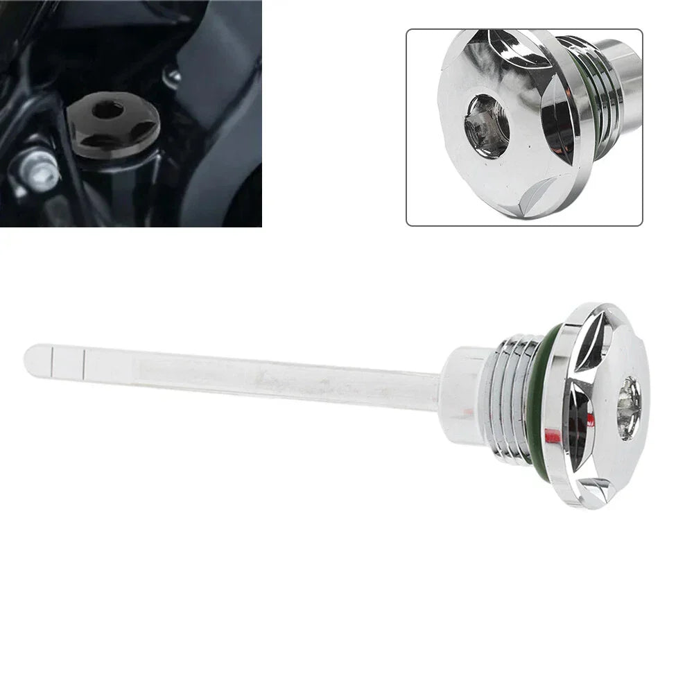 Chrome Transmission Oil Dipstick Plug for Harley Dyna Softail Touring (1987)