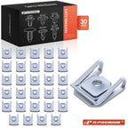 30Pcs Silver Zinc U-Nut Clips for BMW 1 3 6 Series 