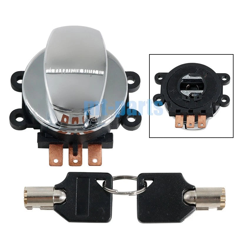 Chrome Ignition Key Switch Kit for Harley-Davidson Springer Classic FLSTSC (2005–2007)