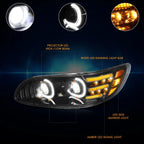 Dual C-Shape LED DRL Projector Headlights for Peterbilt Class 5 6 7 8 (1999–2020)