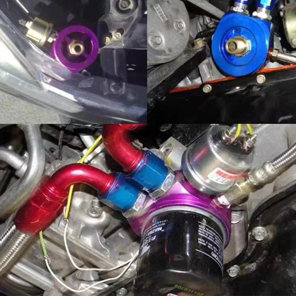Oil Filter/Cooler Sandwich AN10 Block Adapter Gauge Sensor Plate for Universal