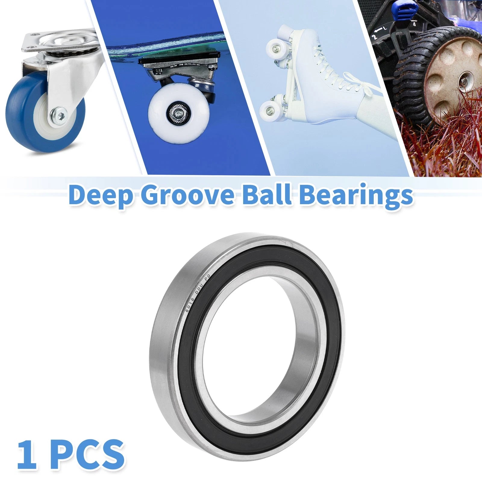 Deep Groove Ball Bearing 6018DDU for Scooter Skateboard Wheel (P0)