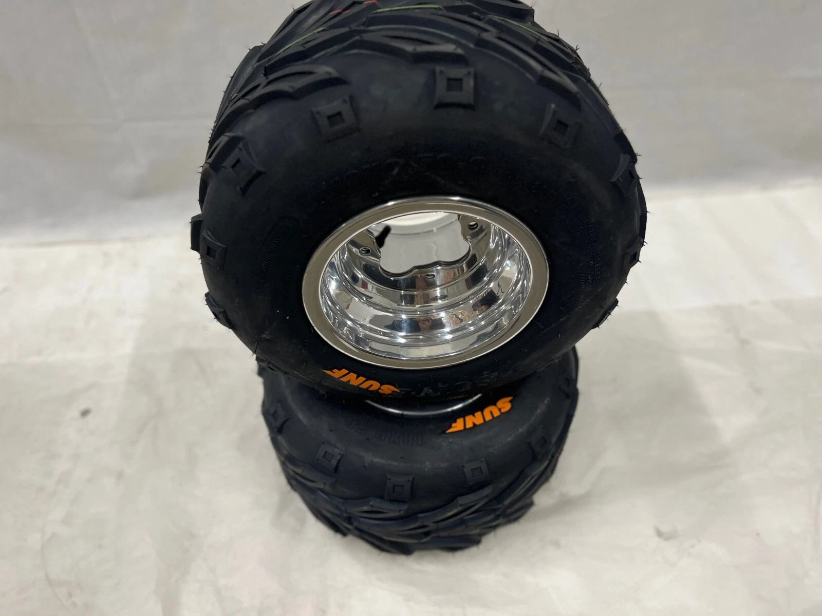 Set of 2 DWT A5 Wheels & Sunf Tires 18x9.5-8 for Yamaha Raptor 90, KFX90