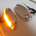 Chrome Mirror Block Off Base Plate LED for Honda CBR 600 F4 (1999–2000), CBR600RR (2003–2011)