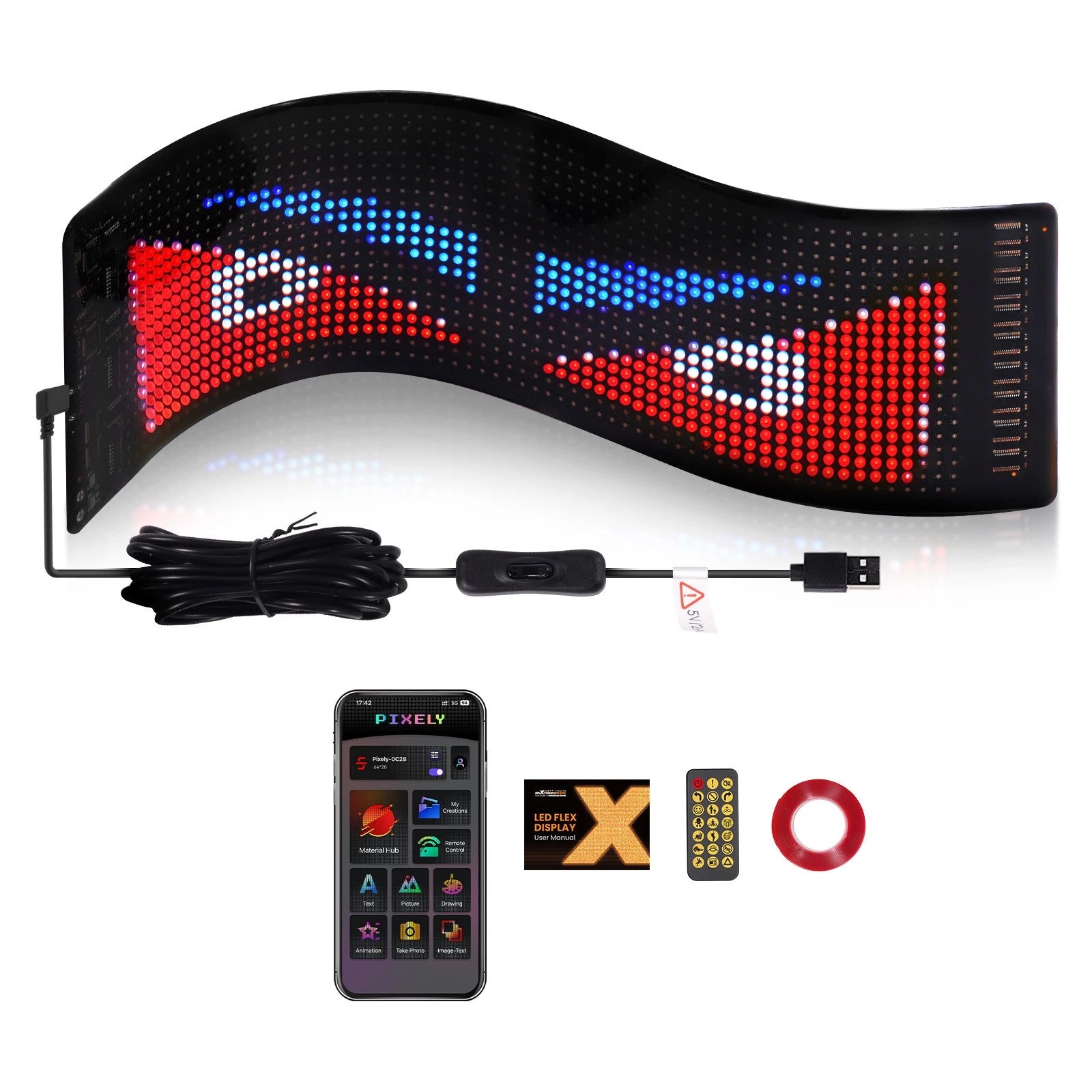 1X LED Colorful Devil Eye Lamp for Car Windows (DIY 14")