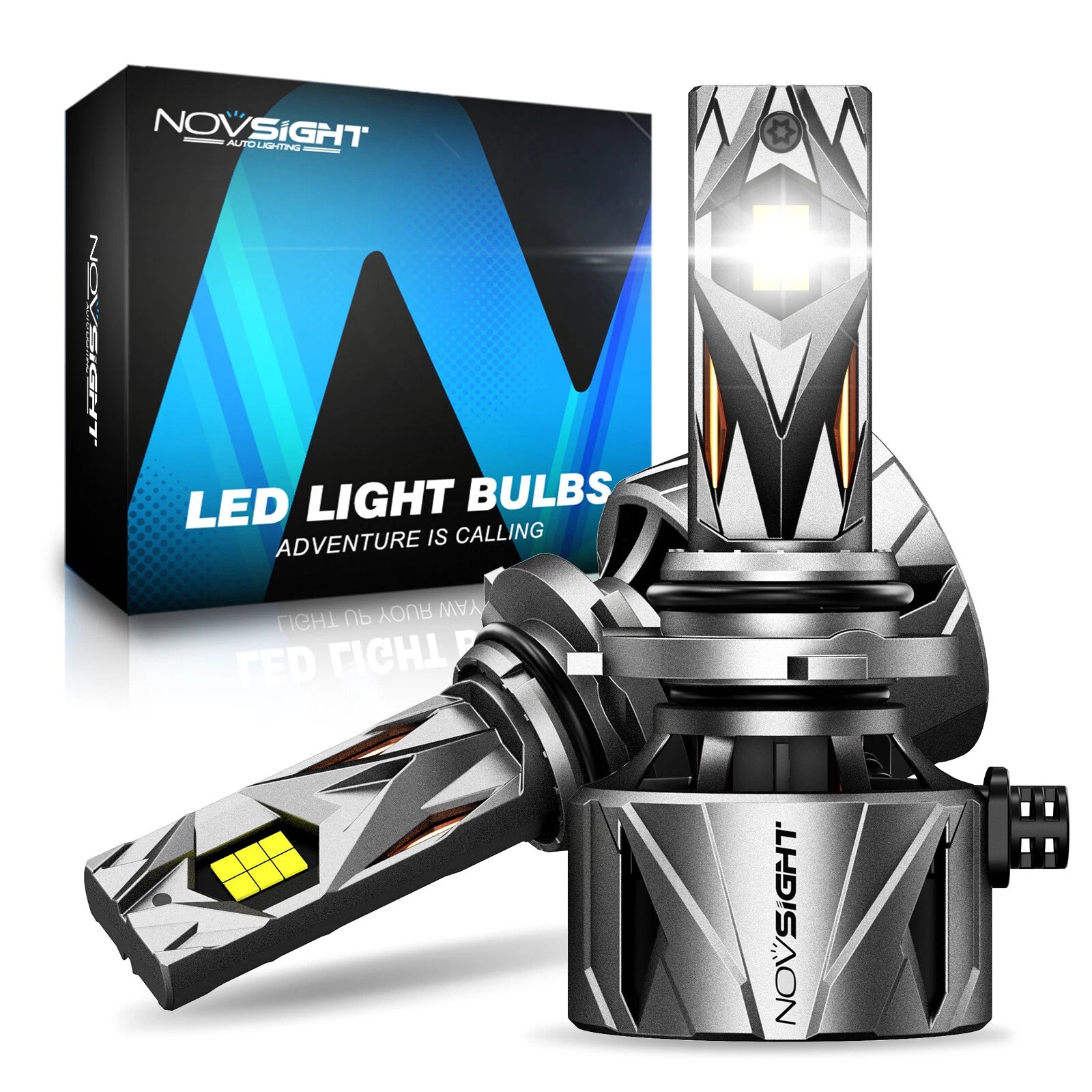 2X 9005 HB3 LED Headlight Bulbs for NOVSIGHT (6500K, 60000LM, 240W)
