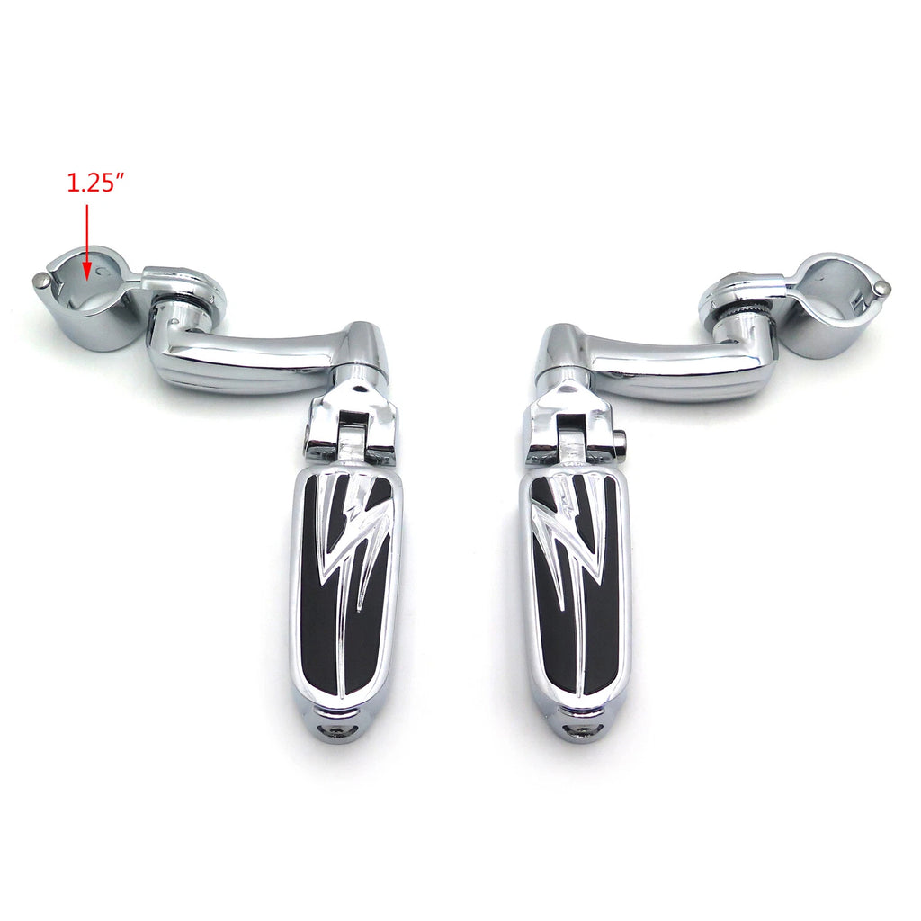 Chrome Flash Arched FootPeg for Yamaha XV250, Harley Dyna