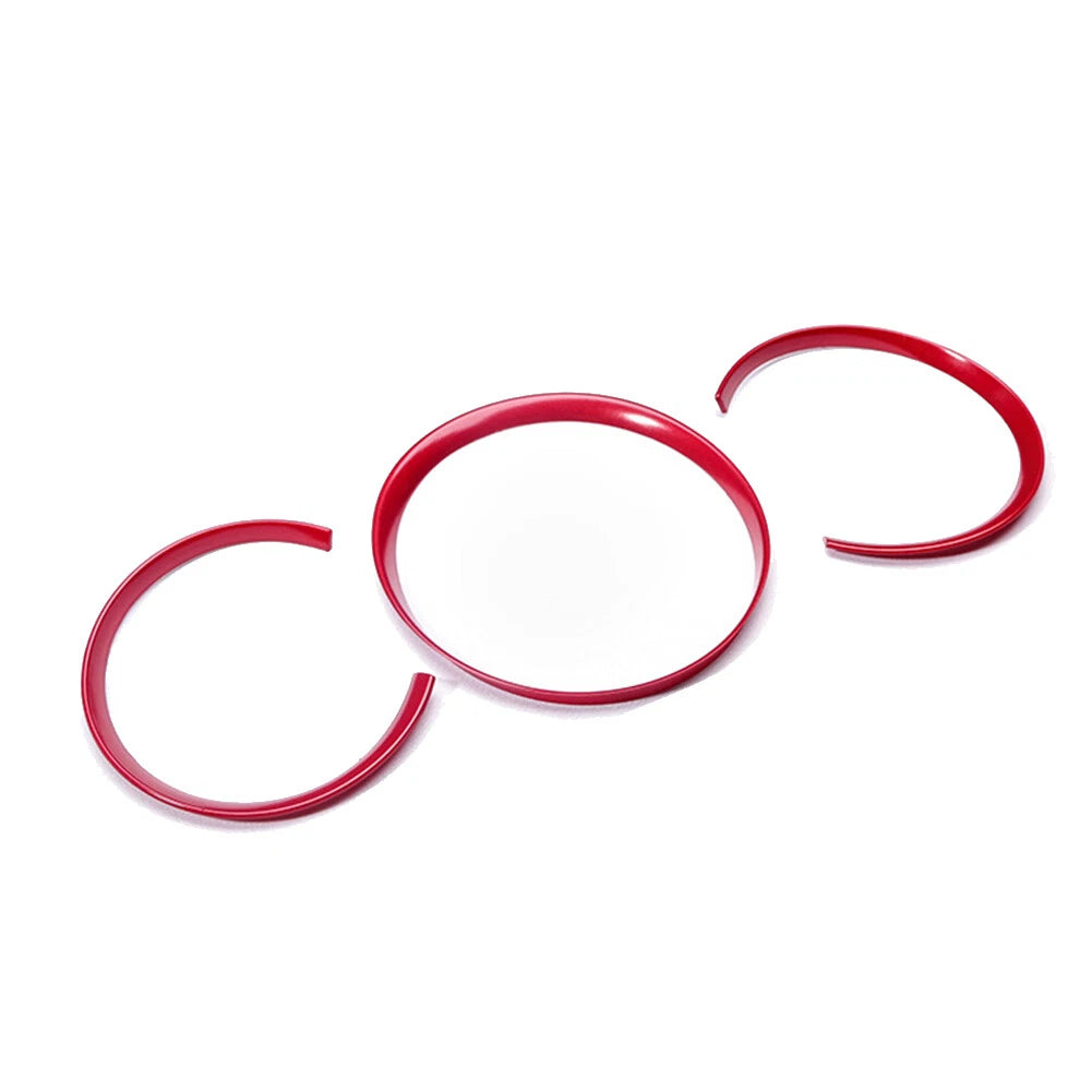 3PC Red Dashboard Surrounding Ring Cover Trim for Porsche Macan (2014–2023)