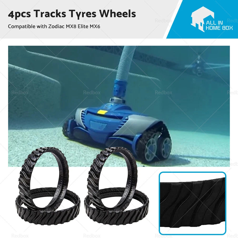 4X Tracks Tyres for Zodiac MX8 MX6 Baracuda (R0526100) Pool Cleaner